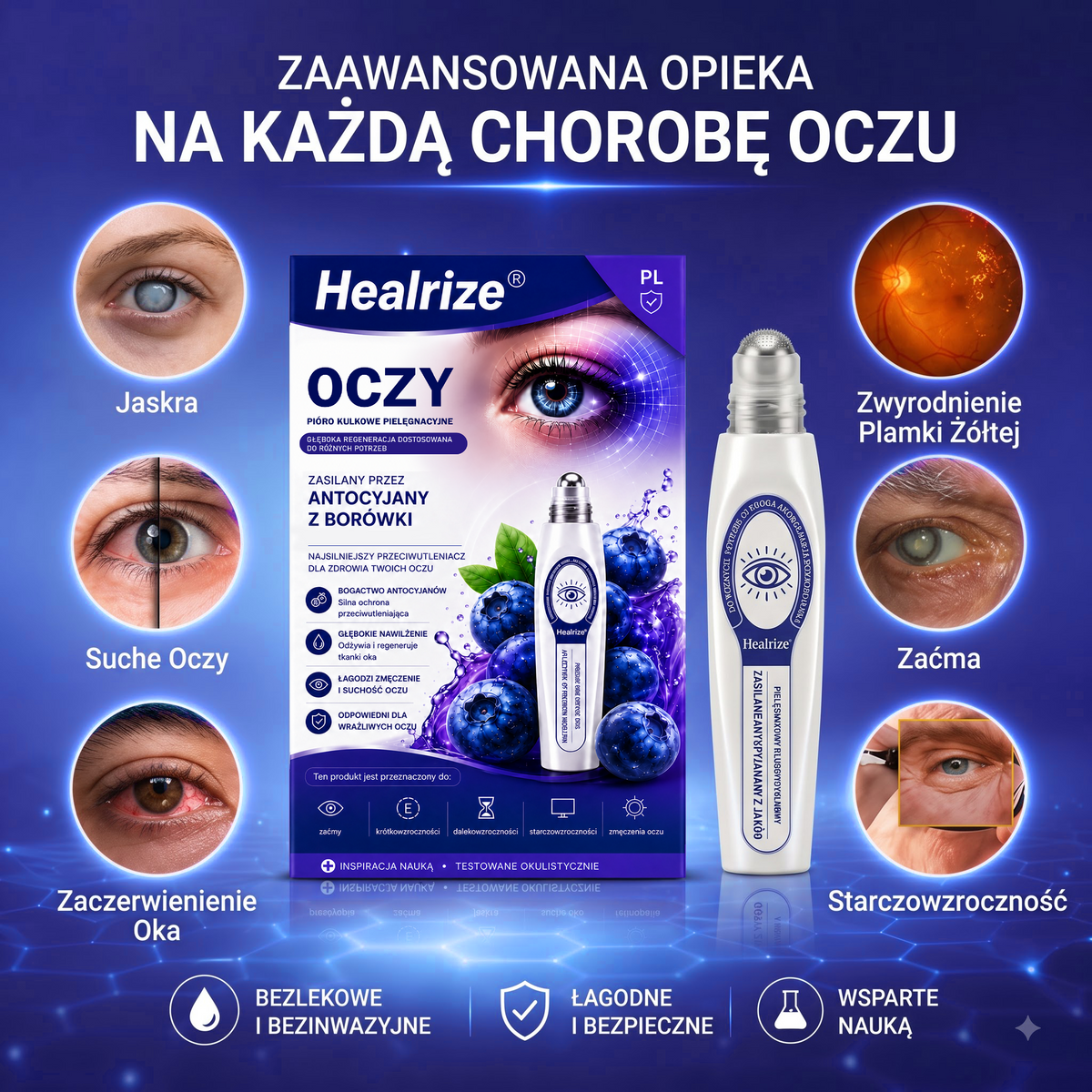 🫐♠️𝐇𝐞𝐚𝐥𝐫𝐢𝐳𝐞® Roll-on serum pod oczy z antocyjanami z borówki – skutecznie usuwa zaćmę | jaskrę | starczowzroczność