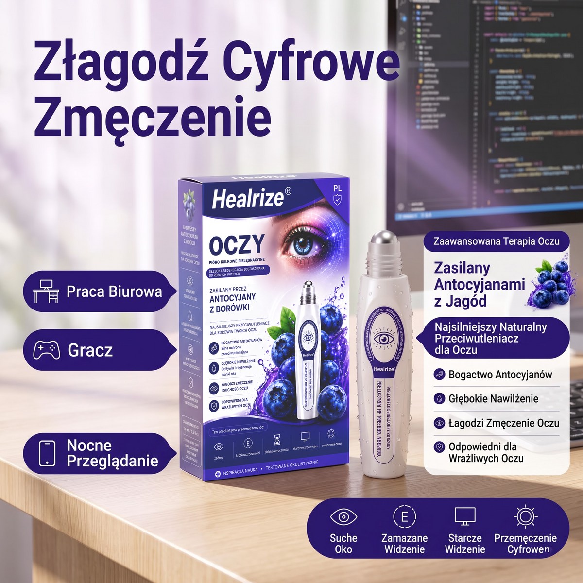 🫐♠️𝐇𝐞𝐚𝐥𝐫𝐢𝐳𝐞® Roll-on serum pod oczy z antocyjanami z borówki – skutecznie usuwa zaćmę | jaskrę | starczowzroczność
